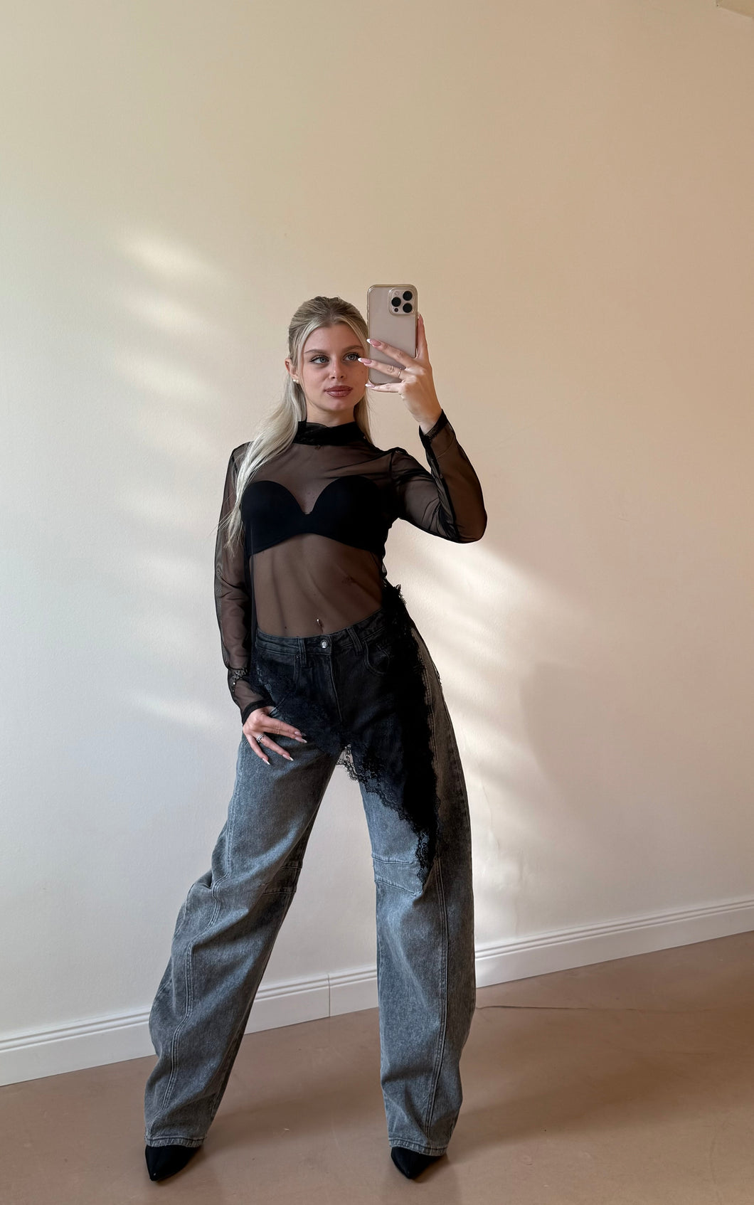 Maglia Pizzo Trasparente