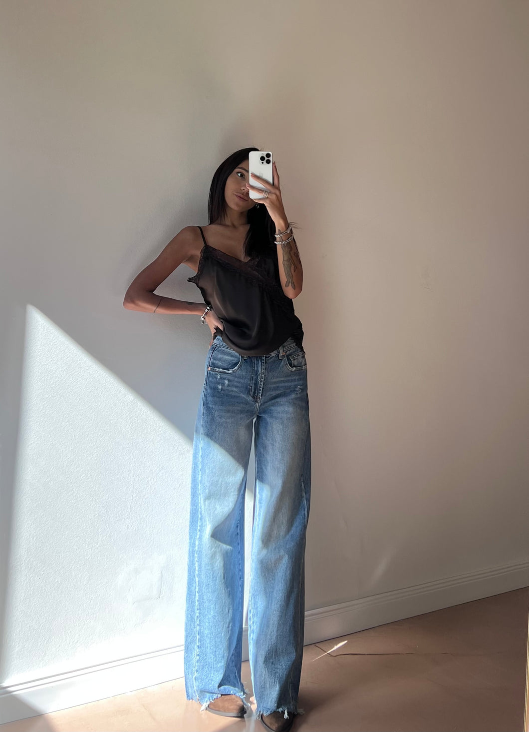 Jeans Palazzo Sfrangiato